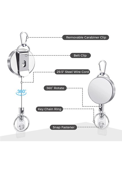 2 Paket 29.5 Inç Rozet Makaraları Hemşireler Için Geri Çekilebilir Rozet Tutucuları (Yurt Dışından) modelleri