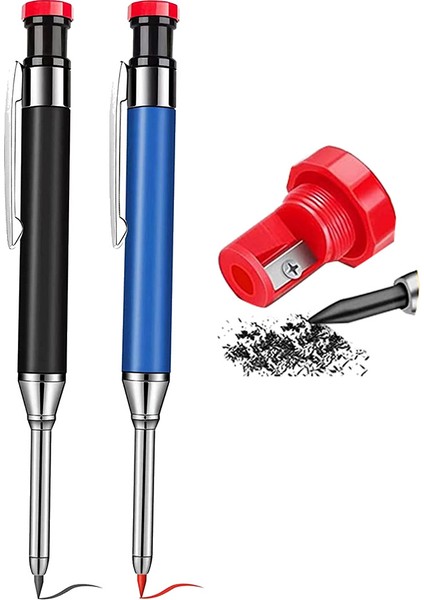 2 Adet 18 Yedekli Masif Marangoz Kalemi Kırmızı Sarı Siyah (Yurt Dışından) modelleri