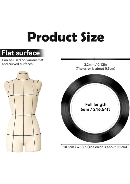 Beyaz Tahta Bandı, Siyah Ince Çizgili Bant, 3 mm Genişliğinde Ince Çizgili Bant (Yurt Dışından) fiyatları