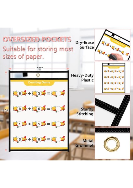 30 Paket Büyük Boy Kuru Silinebilir Cepler Tekrar Kullanılabilir Kollar (Yurt Dışından) fiyatları