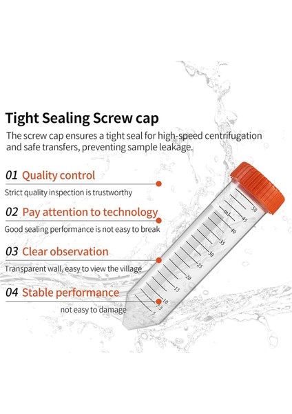 Konik Santrifüj Tüpleri 50ML, Sızdırmaz Vidalı Kapaklar (Yurt Dışından) fiyatları