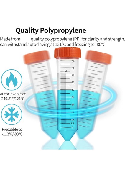 Konik Santrifüj Tüpleri 50ML, Sızdırmaz Vidalı Kapaklar (Yurt Dışından) modelleri