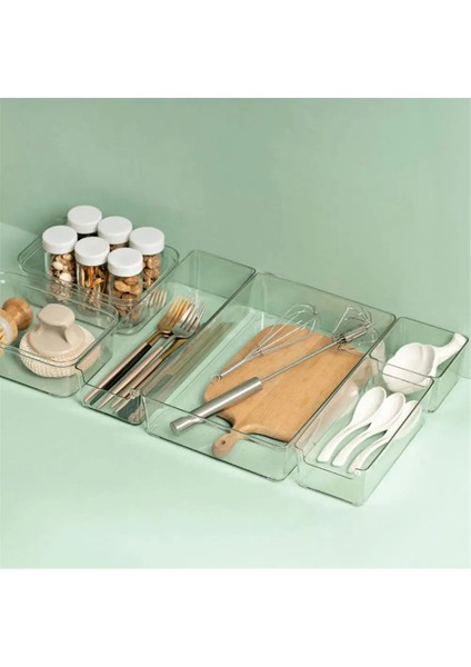 25 Adet Şeffaf Çekmece Düzenleyici Saklama Kutusu Seti Pürüzsüz Kenar Çapaksız (Yurt Dışından) fırsatları