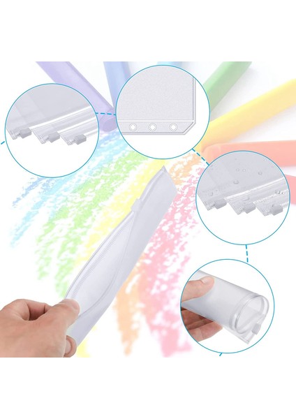 48 Parça Klasör Cepleri 6 Delik Fermuarlı Klasör Kesesi Klasörleri (A6) (Yurt Dışından) fırsatları