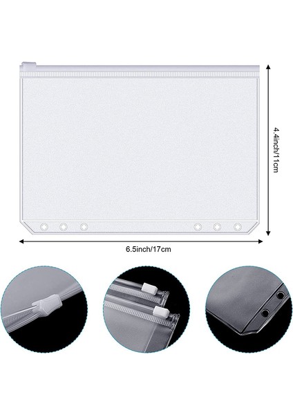 48 Parça Klasör Cepleri 6 Delik Fermuarlı Klasör Kesesi Klasörleri (A6) (Yurt Dışından) indirimleri