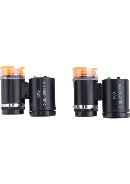 2 Adet 60X Mini Cep Mikroskobu 3 Işık, Kuyumcu Göz Loupe Taşınabilir Magnifing Cam El Sanatları Takı Için (Yurt Dışından)