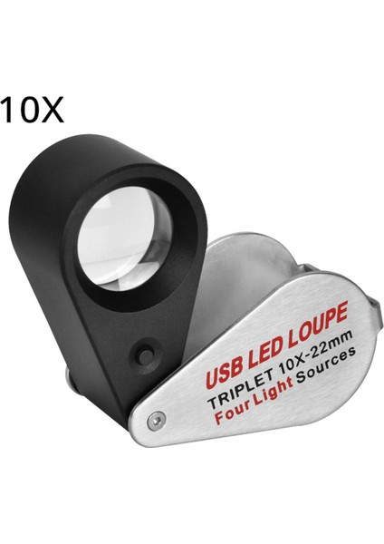 Şarj Edilebilir Dört Renkli Işık Kaynağı 13LED Büyüteç Elmas Kuyumcu Loupe Kolye Mücevher Uv Lambası Mini Cep 10X (Yurt Dışından) indirimleri