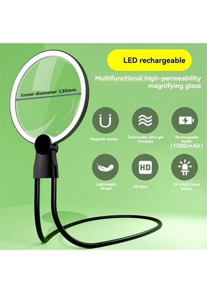 Taşınabilir Boyun 24 LED Işıklarla Esnek Büyüteç Taşınabilir Hd Büyüteç Yaşlı Okuma Takı (Yurt Dışından) modelleri