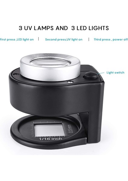 30X Loupe Büyüteç ve 60X Mini Mikroskob, Masaüstü Taşınabilir Metal Büyüteç Katlama Ölçekli Dikiş Magnifleme Cam (Yurt Dışından) fiyatları