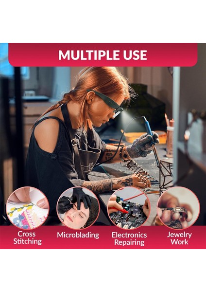 Hobi, El Sanatları, Okuma ve Yakın Çalışma Için Işık, Lens Gözlük Büyüteçli Büyüteç (Yurt Dışından) modelleri