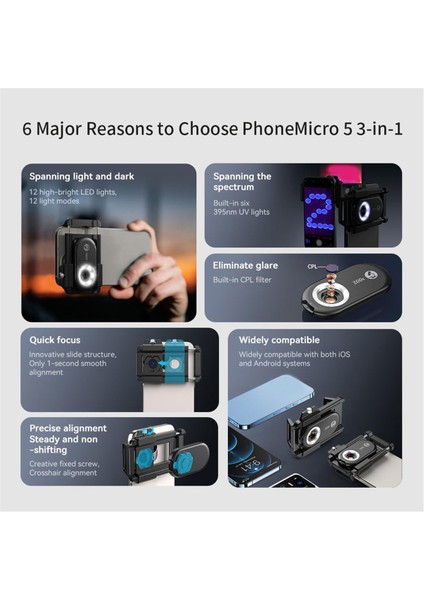 Cep Telefonu Mikroskop Lensi Cpl LED 3&#39;te 1 Makro Büyüteç Kitleri Telefon Lens 200X Için Biyolojik Mikroskop (Yurt Dışından) modelleri