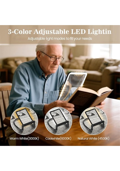 Açık Ellersiz Büyüteç, 3 Renkli Kısaltılabilir, Okuma Için Işık ile Büyüteç, Boyun Giyme Tam Sayfa Büyüteç (Yurt Dışından) fırsatları