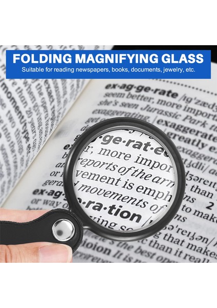 Katlanır Kat Uzakta Cep Büyütme Cam Büyüteç Lens 3x Büyütme Katlanır Deri Kasa Büyütme Cam (Yurt Dışından) fırsatları