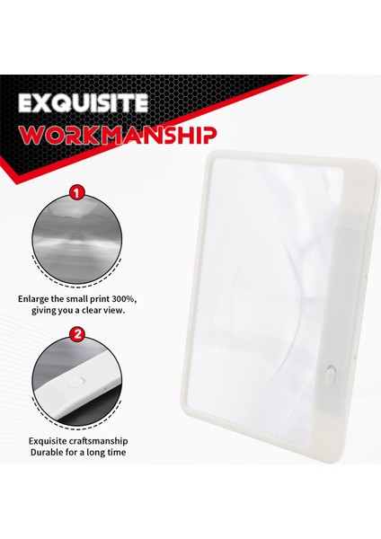 Candy Asi-Tv-On-Tv Tam Sayfa Kitap Büyüteç ve Işık Sayfa 3x Daha Büyük, Optik Sınıf, Parlama Önleyici Beyaz (Yurt Dışından) fırsatları