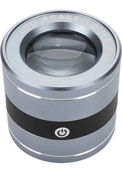 Büyüteç Cam Metal Tam Metal Mikroskop Loupe LED Ölçek Loupe USB Şarj Cep Okuma Okuma Haritası Damlası (Yurt Dışından)