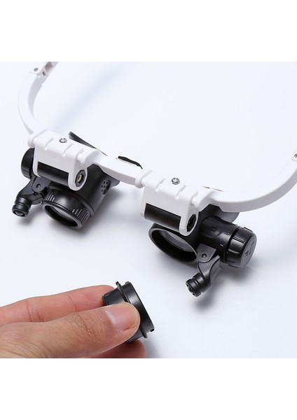 8x 15X 23X Çift Göz Loupe Kafa Giyen Onarım Kuyumcu Saati Saat Büyüteç LED Işık ile Aydınlatılmış Büyüteç (Yurt Dışından) fırsatları