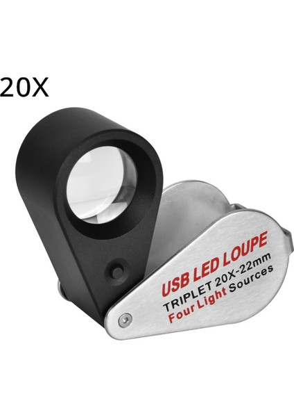 Şarj Edilebilir Dört Renkli Işık Kaynağı 13LED Büyüteç Elmas Kuyumcu Loupe Kolye Mücevher Uv Lambası Mini Cep 20X (Yurt Dışından) indirimleri