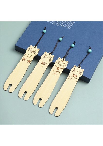 4 Paket Kedi Ayraçları Ahşap Sevimli Ayraçlar Okuma Sayfası Işaretleyicileri (Yurt Dışından) fiyatları