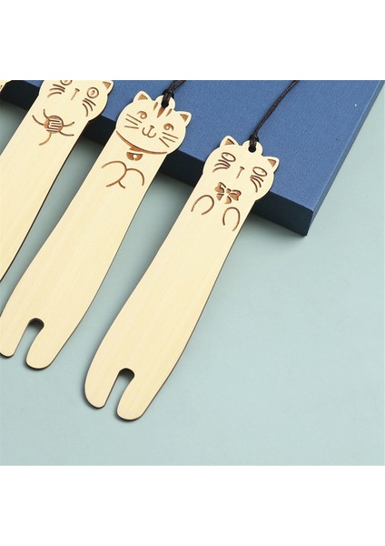 4 Paket Kedi Ayraçları Ahşap Sevimli Ayraçlar Okuma Sayfası Işaretleyicileri (Yurt Dışından) indirimleri