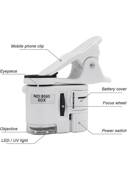 Mobil Akıllı Telefonlar Için LED Hafif Abs Telefon Mini Cep Mikroskobu ile Evrensel 60X Zoom Kamera (Yurt Dışından) indirimleri