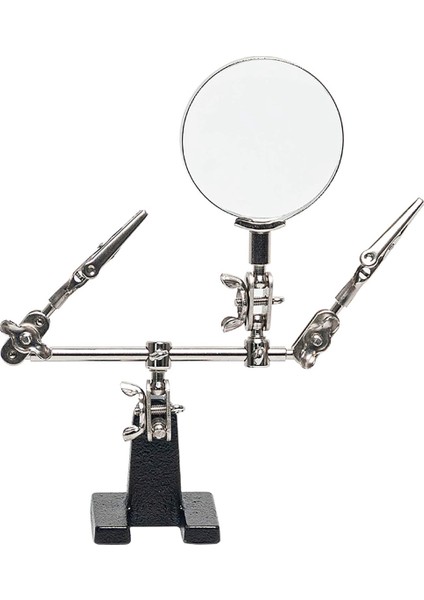 Işçilik Için 2,5x Büyütme Cam Lehimleme Istasyonunda Çift Ayarlanabilir Timsah Klips ile El Büyüteç Yardım (Yurt Dışından)