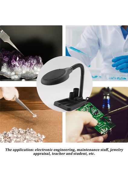 LED Büyütme Lambası 5x 10X Işık Tablosu ve Masa Lambası Zemin Standı Ayarlanabilir Büyüteç Okuma, Onarma (Siyah) Abd Fişi Için (Yurt Dışından) indirimleri