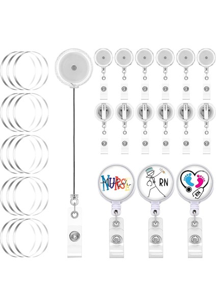 30 Adet Kendin Yap Geri Çekilebilir Rozet Tutucu Makaraları Döner Timsah Klipsli (Yurt Dışından) indirimleri