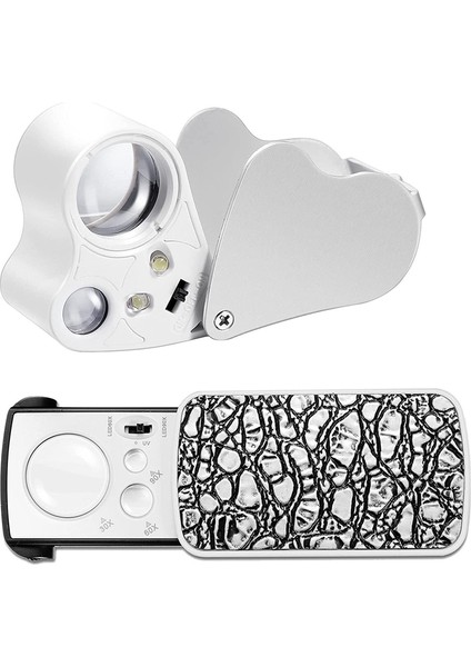 2 Adet Kuyumcular Loupe 30X 60X 90X 90X Kuyumcular Göz Loupe Büyüteç Mücevher Büyüteç Büyütme Cam Döngü Parlak LED Işık (Yurt Dışından)