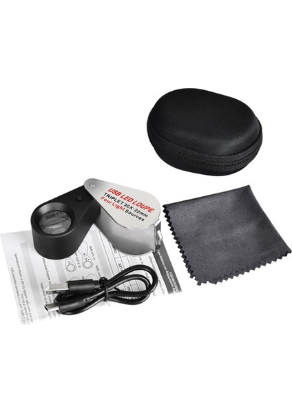 Şarj Edilebilir Dört Renkli Işık Kaynağı 13LED Büyüteç Elmas Kuyumcu Loupe Kolye Mücevher Uv Lambası Mini Cep 30X (Yurt Dışından) fırsatları