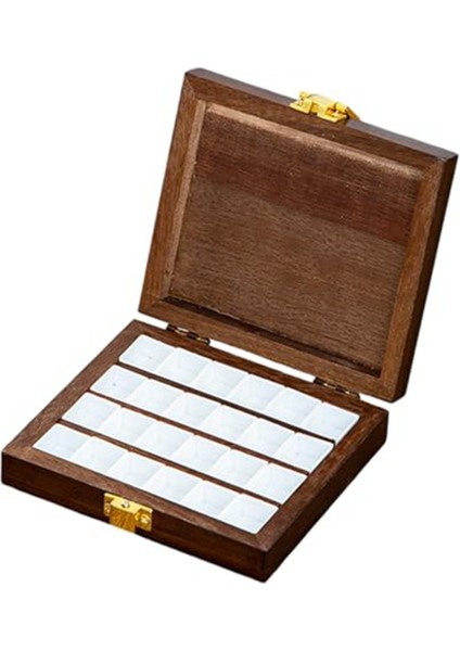 Suluboya Boya Kutusu Ahşap Boş Palet Kutusu Katlanır Boya 24 Izgara (Yurt Dışından)