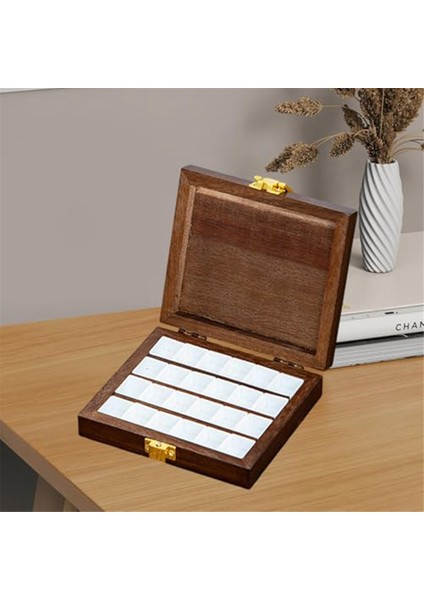 Suluboya Boya Kutusu Ahşap Boş Palet Kutusu Katlanır Boya 24 Izgara (Yurt Dışından) modelleri