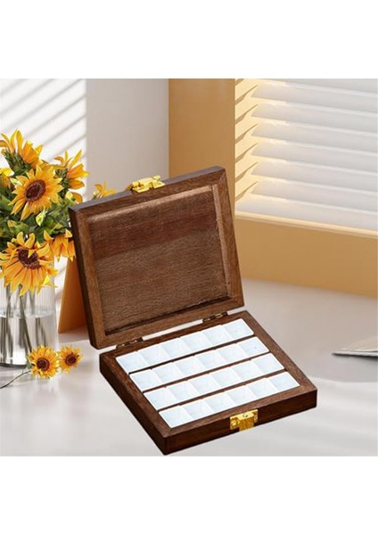 Suluboya Boya Kutusu Ahşap Boş Palet Kutusu Katlanır Boya 24 Izgara (Yurt Dışından) fırsatları