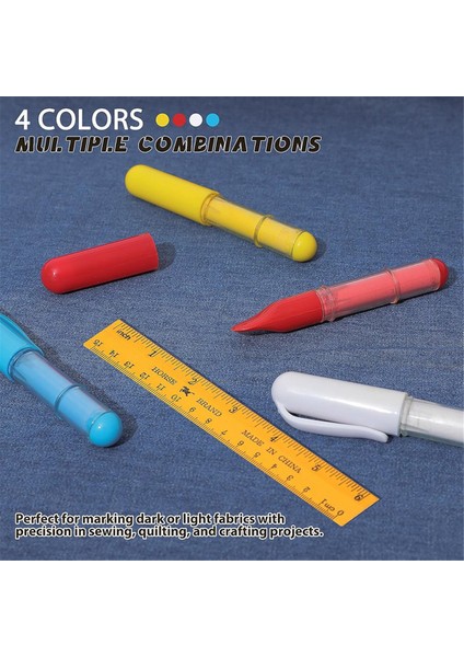 Dikiş, Yorgancılık, El Sanatları Için Kumaş Tebeşir Kalemleri (1 Cetvel ile 4 Adet) (Yurt Dışından) indirimleri