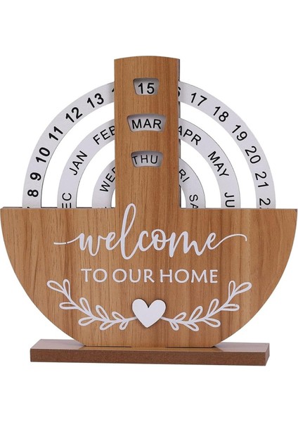 Ahşap Takvim Ev Veranda Dekorasyonu Ofis Masaüstü Dekorasyonu, B (Yurt Dışından)