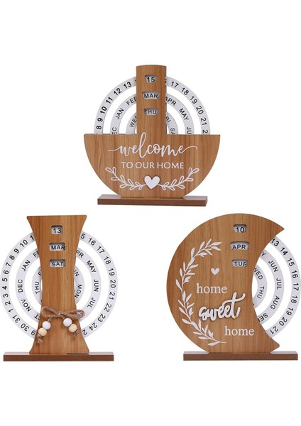 Ahşap Takvim Ev Veranda Dekorasyonu Ofis Masaüstü Dekorasyonu, B (Yurt Dışından) modelleri