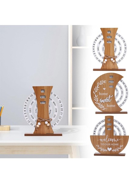 Ahşap Takvim Ev Veranda Dekorasyonu Ofis Masaüstü Dekorasyonu, B (Yurt Dışından) fırsatları