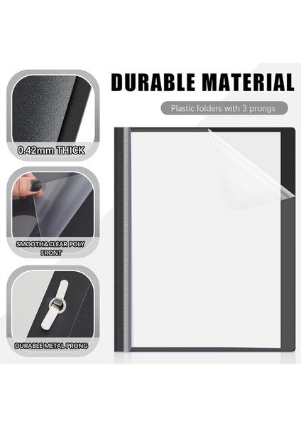 3 Çatallı Bağlantı Elemanlı 10 Paket Rapor Kapağı, Siyah Arka Kapaklı (Yurt Dışından) indirimleri