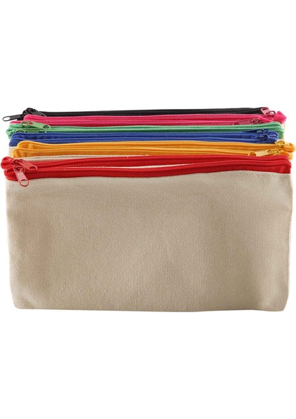 12 Paket Boş Tuval Makyaj Çantası, Çok Renkli Fermuarlı, Kalemlik (Yurt Dışından) indirimleri