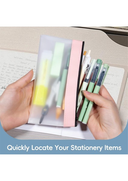 6'lı Paket Şeffaf Kalem Kutusu, Kalem Kutusu, Şeffaf Makyaj Çantası, Kalem Çantası (Yurt Dışından) modelleri