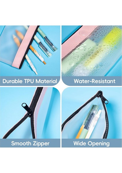 6'lı Paket Şeffaf Kalem Kutusu, Kalem Kutusu, Şeffaf Makyaj Çantası, Kalem Çantası (Yurt Dışından) fırsatları