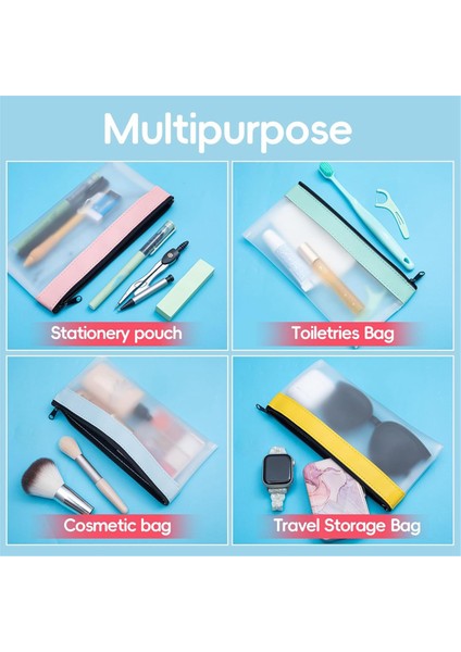 6'lı Paket Şeffaf Kalem Kutusu, Kalem Kutusu, Şeffaf Makyaj Çantası, Kalem Çantası (Yurt Dışından) indirimleri
