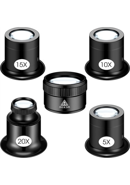 5pcs Kuyumcular Loupe Monoküler Büyüteç 30X36MM Lensli Cam Cam Mücevher Izle Deneysel Onarım Aracı (Yurt Dışından)