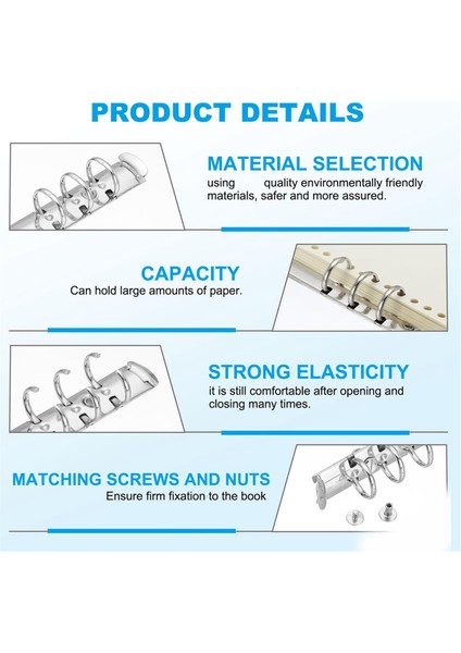 B5 9 Delikli Halkalı Dosya Mekanizmaları, Dosya Planlayıcıları Için, 2 Cm, Gümüş (Yurt Dışından) modelleri
