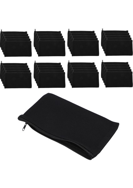 40 Adet Tuval Kalemlik Fermuarlı Makyaj Çantaları Boş El Sanatları Kendin Yap (Siyah) (Yurt Dışından) fiyatları