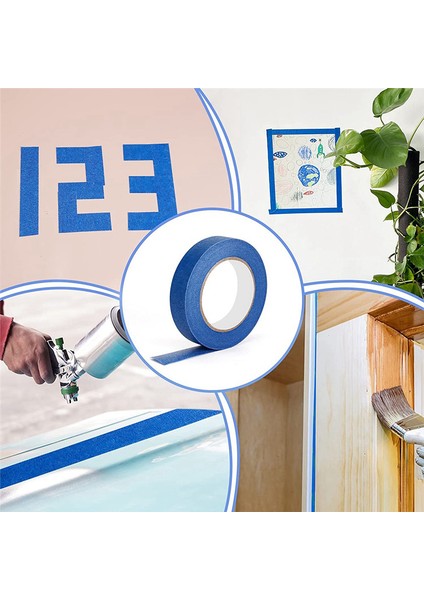 Mavi Boyacı Bandı - 6 Paket x 1 Inç x 55 Yard, Krep Kağıdı Maskeleme Bandı (Yurt Dışından) modelleri
