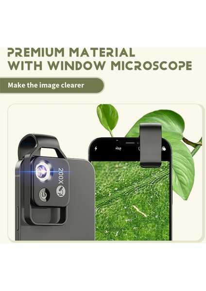 200X Cep Telefonu Mikroskobu Pencere Mikroskobu ile Aksesuar, LED Işık/evrensel Klipli Taşınabilir Mini Dijital Mikroskop (Yurt Dışından) indirimleri