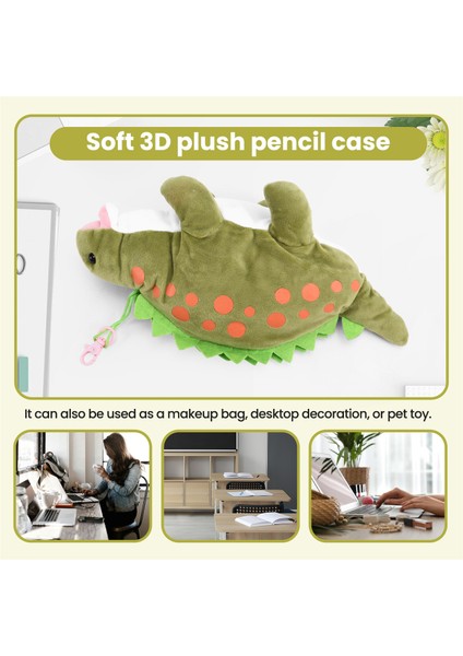 Erkek Çocuk Kalem Kutusu, Okul Malzemeleri Için 3D Kalem Çantası, Yeşil Dinozor (Yurt Dışından) indirimleri