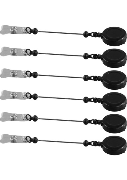 6 Adet Boncuklu Geri Çekilebilir Rozet Makarası Klips Tutucu Klipsli Dıy Hediye (Yurt Dışından)