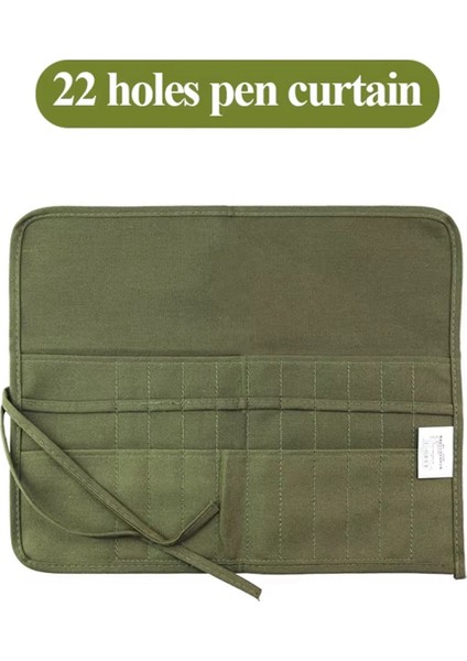 22 Delikli Kalem Perde Çok Işlevli Tuval Kalem Rulo Çantası (Yurt Dışından) fiyatları