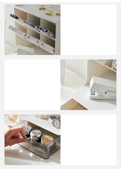 +1 Kalem Makyaj Saklama Kutusu Okul Malzemeleri Kırtasiye, Beyaz (Yurt Dışından)